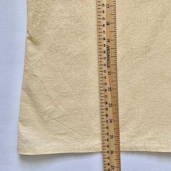 Vintage Butter Yellow Camp Collar Button Up Short Sleeve Shirt Prep Coastal Boho - Picture 9 of 11